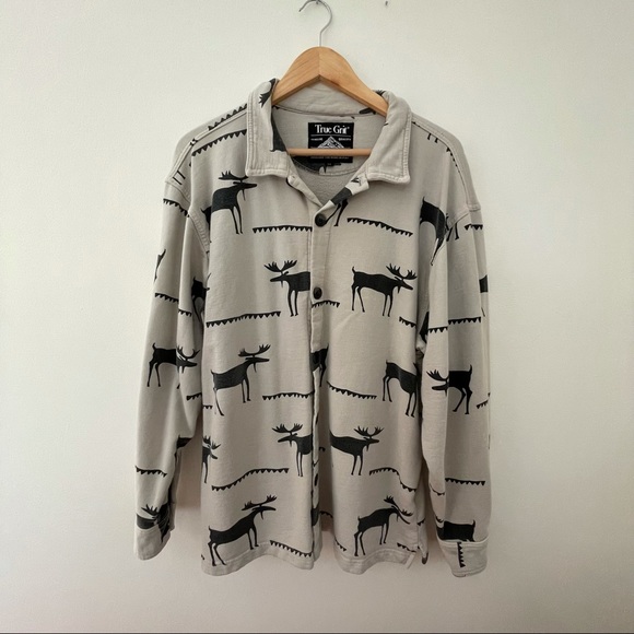 True Grit Other - True Grit Grey/Black Moose Fleece Shirt